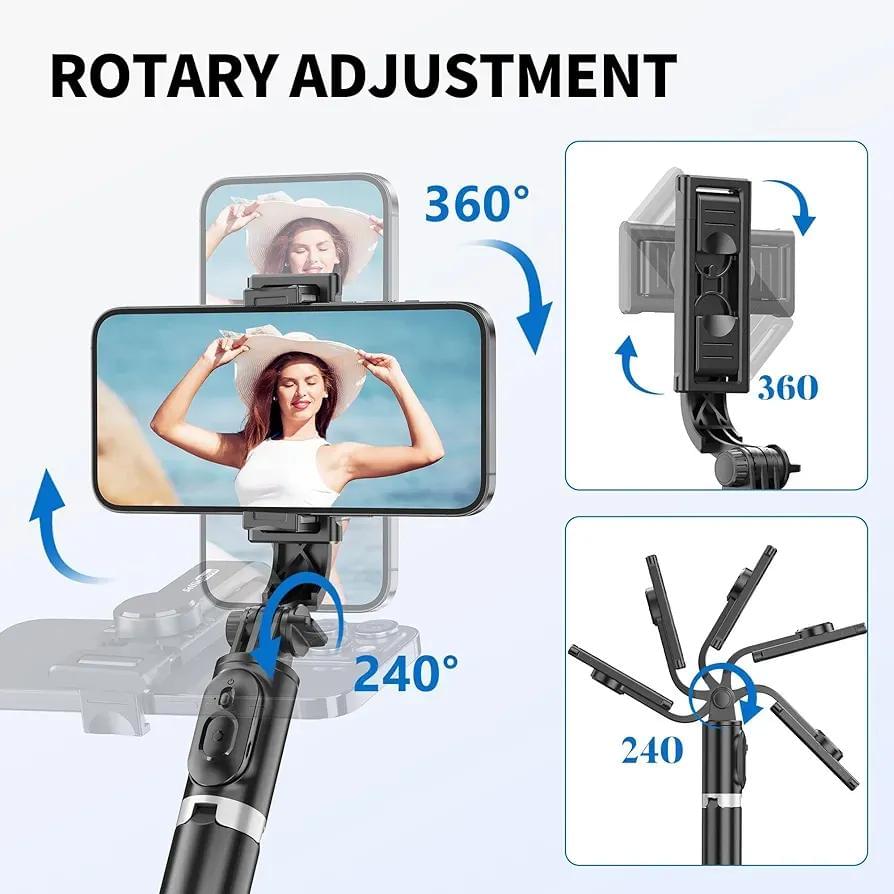 selfie stick with rotary adjustment